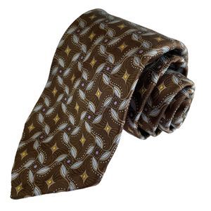 Robert Talbott  Seven Fold Neck Tie Brown Blue Purple Geometric#31/40 NWOT $245